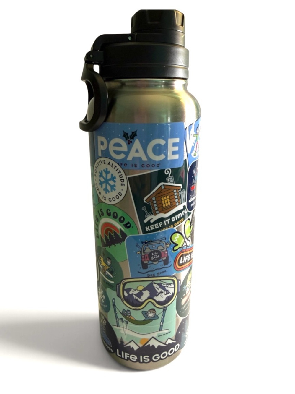 NWOT Life Is Good Peace 40 Oz Stainless Water Thermos
